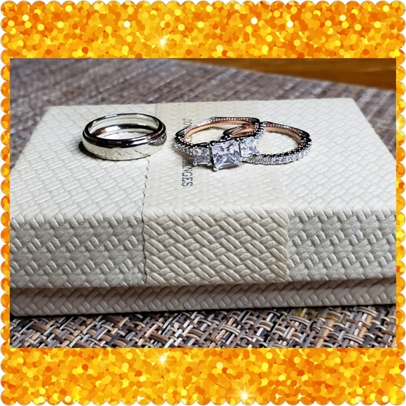 💛JUST IN💛Wedding Set 18K Rose Gold 3pc Set - Picture 7 of 14